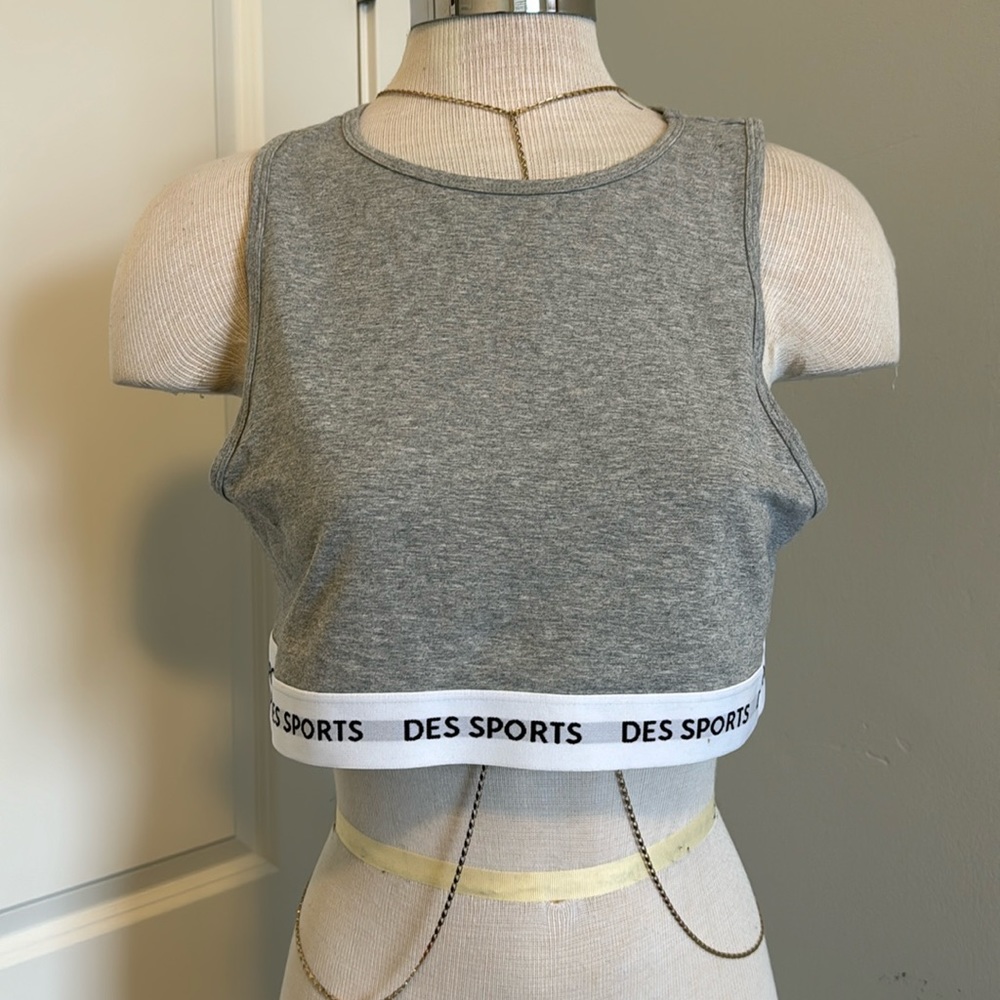 H&M Sports Crop Top Light Grey Size L
